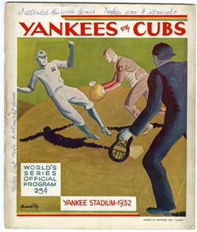 1932 Yankee Stadium World Series Program